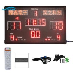 LED Basquete Digital Placar, Eletrônico Sports Placar, 15 Dígitos, 24 Segundo Relógio Tiro - Image 1