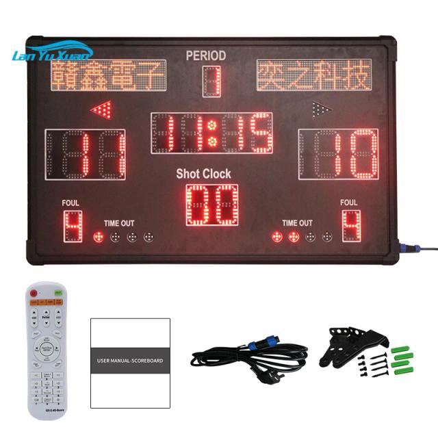 Placar Eletrônico Digital de Basquete com 15 Dígitos e Cronômetro de 24 Segundos