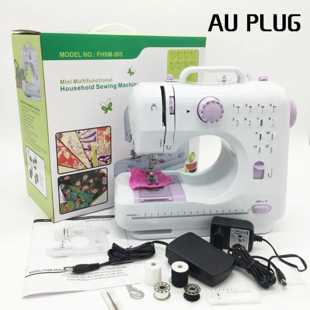 Máquina de Costura Elétrica Portátil Mini Multifuncional com 12 Pontos, 2 Velocidades e Pedal para Casa