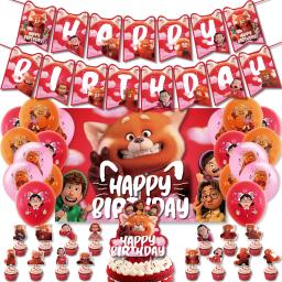 Disney girando tema vermelho fontes de festa conjuntos de balões de festa bolo topper banner de aniversário decoração de festa infantil chá de bebê - Image 1