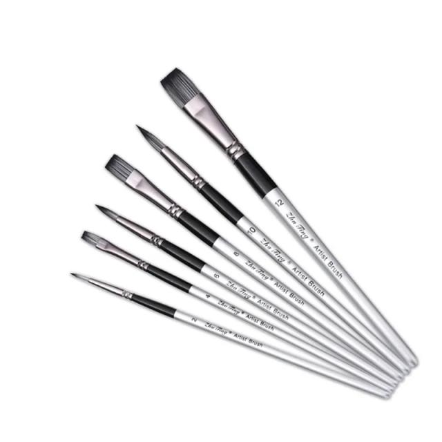 Pincel Portátil de 6 Peças para Pintura com Guache e Aquarela para Crianças e Adultos