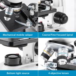 Crianças alunos do ensino fundamental e médio três olhos microscópio biológico de alta definição olhar com bactérias aniversário do menino - Image 2