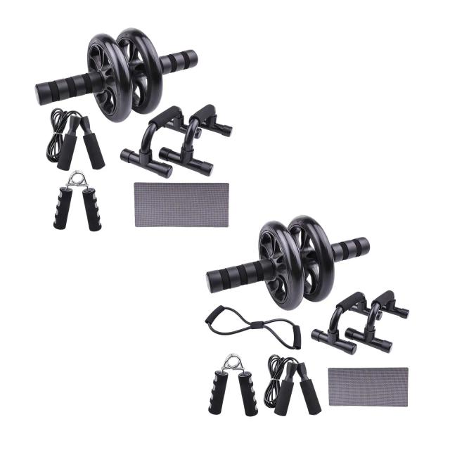 Equipamento Completo de Treino de Braços e Abdômen para Todos: Roda Abdominal, Joelheira e Pinça de Mão