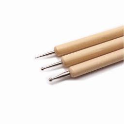 3 pçs padrão de gravação argila escultura modelagem fazendo cerâmica ferramentas bola styluses ferramenta para kit de ferramentas de argila de polímero - Image 4