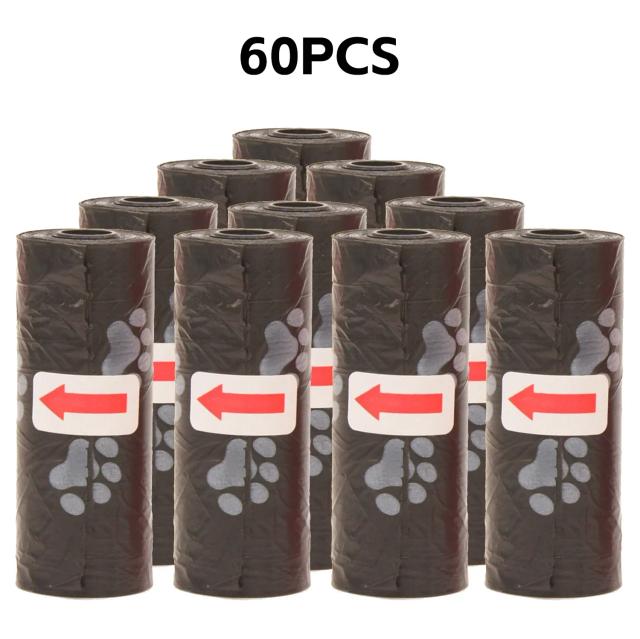 Sacos Descartáveis para Cocô de Cães e Gatos com Estampas de Patas - 5 Rolos de 10 Sacos cada para Limpeza Prática e Acessórios de Banheiro para Filhotes