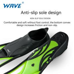 Wave Deep Diving Flippers Set, Snorkel Goggles, Adultos e Crianças Natação Aid, Equipamento Aquático - Image 4