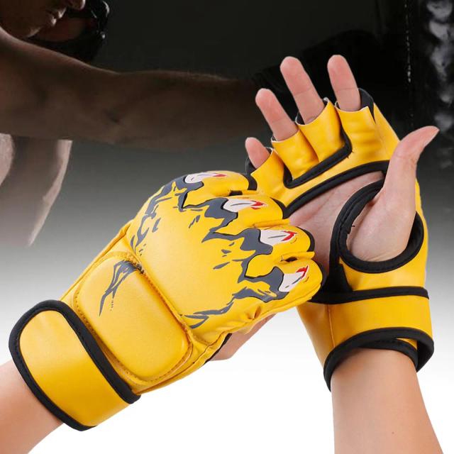 Luvas Protetoras de Boxe para Crianças e Adultos com Palma Aberta - Equipamentos de Proteção para Boxe, Saco Pesado e Karatê