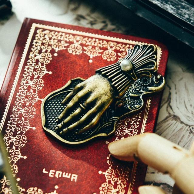 Clipes Decorativos Vintage em Metal para Scrapbooking e Diários - Peça Retro em Forma de Mão