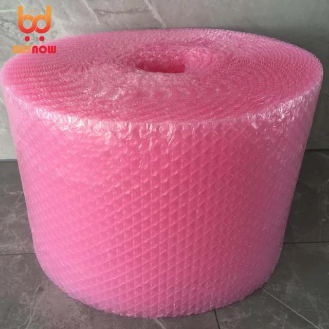 Saco de Filme Bolha Rosa Embalagem Protetora 20cm Largura