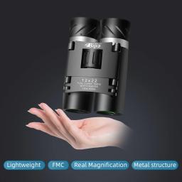 12x22 binóculos profissional mini compacto de longo alcance dobrável bak4 fmc óptica para a caça esportes acampamento ao ar livre viagem - Image 3
