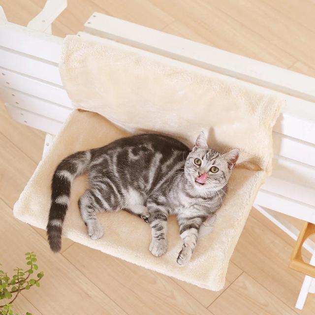 Cama de Luxo para Gatos com Rede Suspensa e Cesta de Lã Quente para o Inverno