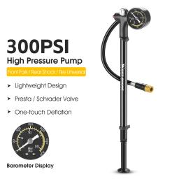 Portátil de alta pressão bicicleta frente garfo bomba, suspensão traseira bicicleta pneu bomba, liga de alumínio, inflator com acessório - Image 1