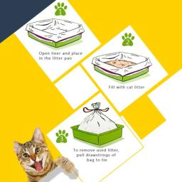 Saco higiênico para areia de gato, suprimentos para gatos, lixo prático com elástico para higiene - Image 4