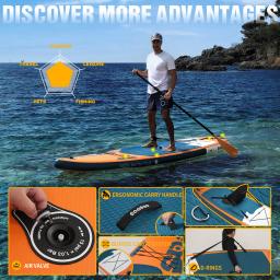 Inflável Stand Up Paddle Board Surfing SUP Boards, 6 Polegadas de Paddleboard Grosso com Acessórios SUP, Conjunto de Surf Esportivo Aquático - Image 2