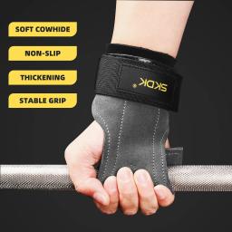 Luvas de ginástica para halterofilismo, proteção de mãos, protetor de palma, pulseira, equipamento fitness, 1 par - Image 2