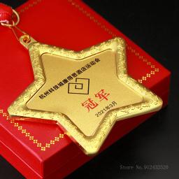 Medalha Em Forma De Pentagrama De Metal De Liga Personalizado, Medalhas De Produção, Competição De Eventos Esportivos Escolares, Prêmios De Estrela De Cinco Pontas, 1Pc - Image 4