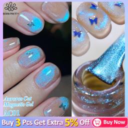 NASCIDO PRETTY-esmalte de gel magnético, brilho brilhante, cristal de fadas, DIY, gato azul, esmalte de verão, 10ml - Image 1
