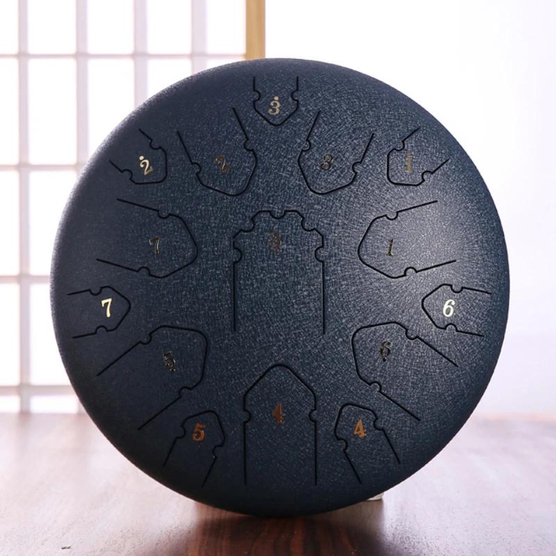 Mini Steel Tongue Drum for Kids, Taiko Drum, Percussão Profissional, Zen Drum, Chinês Drum, 15 Notes, 13 Polegada, Acessórios - Image 1