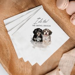 50Pcs Guardanapos Cocktail Dog personalizado, Pet Fotos e Nomes, Guardanapos Cat personalizados para o casamento, Puppy Decorações de aniversário - Image 2