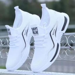 Lazer tênis de corrida novo verão dos homens na moda respirável tênis sola macia sapatos de malha resistente versátil sapatos esportivos masculinos - Image 1
