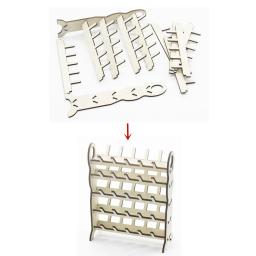 50 carretéis de costura bordado linha rack organizador destacável suporte de rosca de madeira parede pendurado cones suporte prateleira ferramenta - Image 3