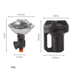 Portátil mini aquecedor de acampamento ao ar livre à prova vento aço inoxidável gás butano aquecedor com caixa armazenamento - Image 2