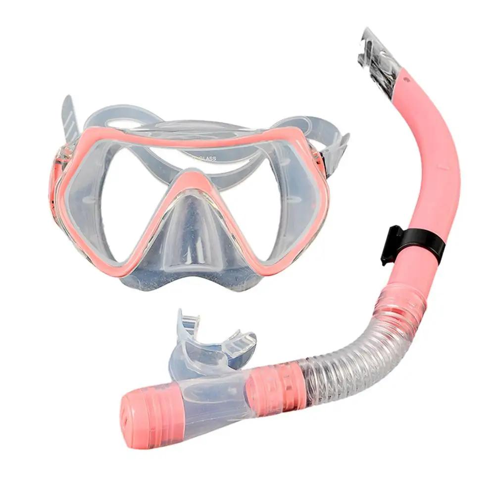 Máscaras de mergulho conjunto de mergulho adulto anti-nevoeiro anti-vazamento seco snorkel conjunto óculos equipamentos de piscina 3 cores - Image 1