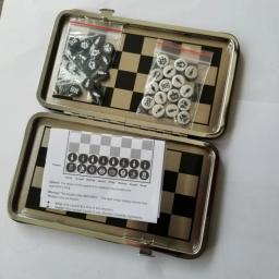 Conjunto De Caixa De Gamão De Xadrez De Alumínio, caixa De Couro Preto, Comércio Exterior De Alta Qualidade, Venda Quente - Image 4
