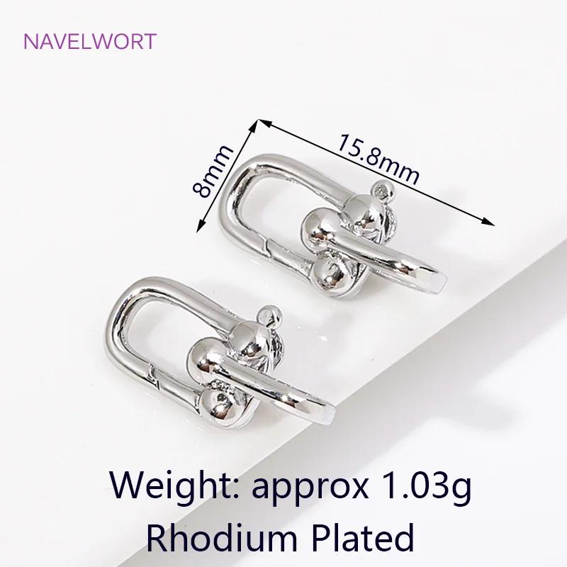 18K banhado a ouro Primavera Fechos, Latão U Forma Fecho Lagosta, Conector para Jóias Fazendo Suprimentos, DIY Pulseira e Colar Descobertas - Image 1