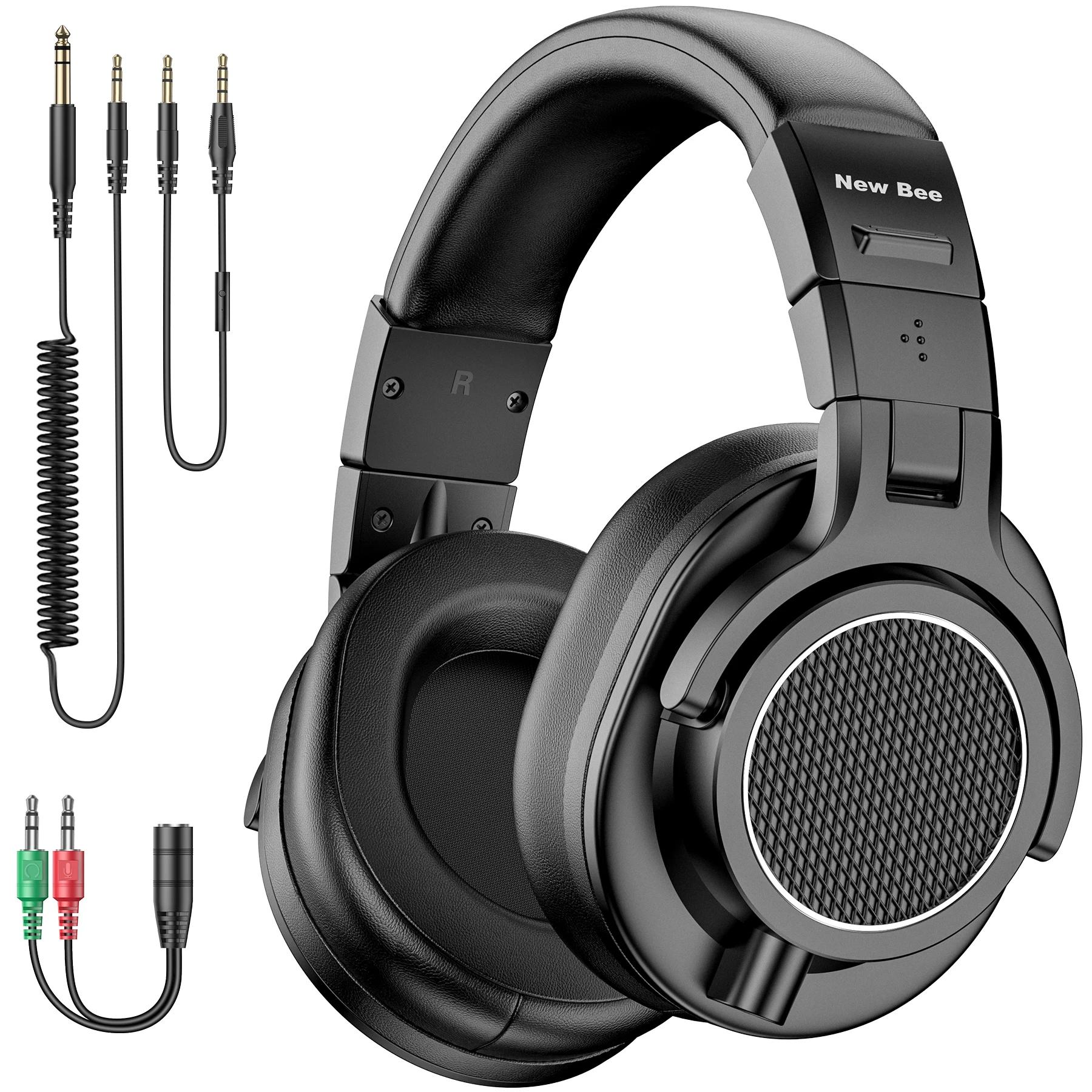 Nova abelha com fio profissional estúdio pro 50 dj fones de ouvido com microfone sobre a orelha alta-res estúdio monitor música fone de ouvido - Image 1