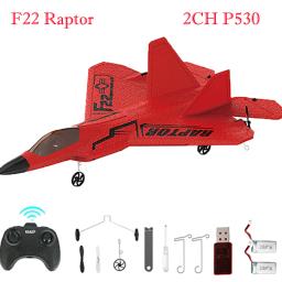 Park10 brinquedos 2.4g 2ch rc avião raptor F22-P530 cores coloridas versão de avião de guerra luz led com giroscópio brinquedos para meninos presente - Image 1