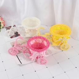 Cesta De Flores De Bicicleta De Plástico, Armazenamento De Vaso, Pequeno, Bonito, Casamento, Festa, Casa, Escritório, Mesa, Decoração De Mesa, 1Pc - Image 4
