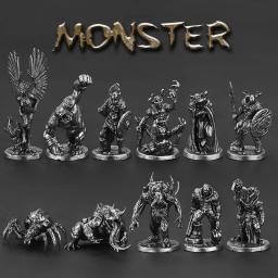 Metal monstro samurai estatueta figura, metal armadura brinquedo, DIY estatuetas miniaturas, soldados vintage modelo estátua decoração - Image 1