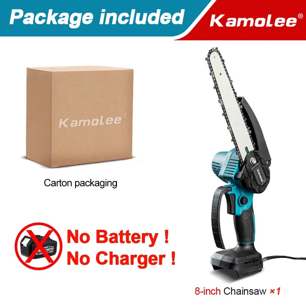 Kamolee-Brushless Serra Elétrica, Mini Chainsaw, Cortador de Madeira, Poda Jardim Power Tool, Makita 18V Bateria, 8" - Image 1