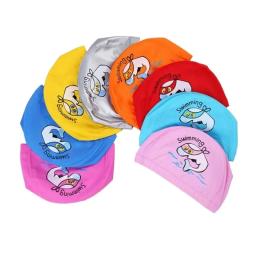Boné de natação impermeável infantil, tecido PU, bonito dos desenhos animados, animal, golfinho, proteger orelhas, cabelo comprido, meninos, meninas, bonés de piscina, crianças - Image 1