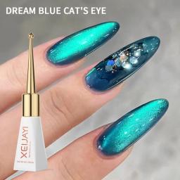 XEIJAYI-Esmalte Gel Magnético Azul, Glitter Reflectivo, Olho de Gato de Cerâmica, Mergulhe UV, Mudas Permanentes, Verniz, Nail Art, 10ml - Image 1