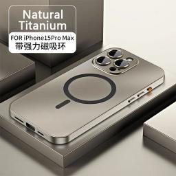 Moldura de metal caso de telefone para iphone 17 12 14 15 16 13 pro max 16 15 plus 17 ar luxo alumínio magnético pc painel traseiro capa do telefone - Image 1