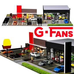 G FANS-Carro Garagem Diorama Modelo com Luzes LED, Parques de Estacionamento, Cidade, DIY Modelos, Modelos em Miniatura, Pode Ser Combinado, 1:64 - Image 1