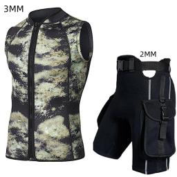 Colete sem mangas de neoprene com calções de bolso de mergulho, Conjunto de surf, Top Gear, Calças 2mm, 3mm, 2024 - Image 2