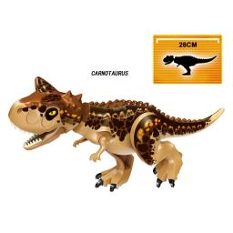 Grande brinquedo de blocos de construção para crianças, quebra-cabeça jurássico DIY, tauron carnívoro, combinação velociraptor, 3-6 anos - Image 3