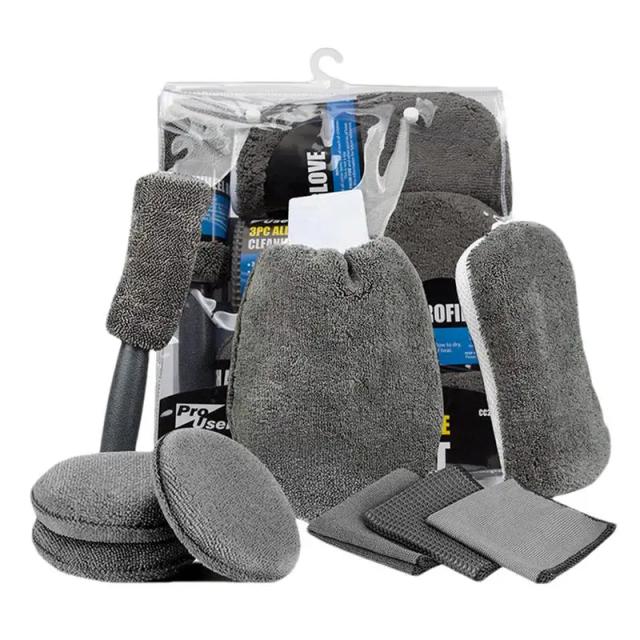 Kit Completo de Limpeza para Carro: Escovas, Esponjas e Toalhas para Detalhamento e Remoção de Poeira em Difusores de Ar