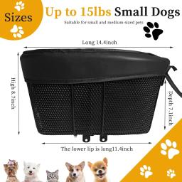 Ajustável Safety Strap Pet Basket, Dog Basket, Carregando Suprimentos, Cães Pequenos e Gatos, Até 15lbs - Image 2