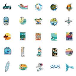 10/30/50 pçs verão surf adesivos praia surf adesivo à prova dwaterproof água diy prancha bagagem carro bicicleta garrafa de água decalque adesivo - Image 5