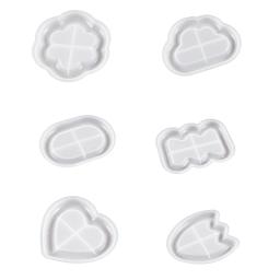 Molde bandeja silicone em formato coração, nuvem, economia espaço, placa flores, prato resina, formato oval, - Image 1