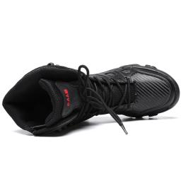 Bota tática de pele quente masculina, combate, exército, trabalho, sapatos de segurança, motocicleta, tamanho grande 47 - Image 3