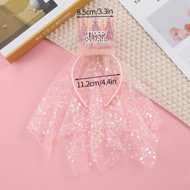Chapéus de Aniversário para Meninas: Conjunto de 3 Lindas Coroas e Bandanas com Renda para Festa de Chá de Bebê