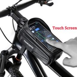 Bicicleta Saco Impermeável Touch Screen Ciclismo Saco Top Front Tube Frame Bag Road Bike Phone Mount Bag Phone Case Acessórios para bicicletas - Image 5