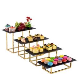 Brilhante Placa De Ouro Bandejas, Suporte Do Bolo, Mesa De Bar De Doces, Buffet De Banquete, Cupcake De Casamento, Biscoitos, Frutas Prato, Home Party, Festa Foods, 18 pcs - Image 4