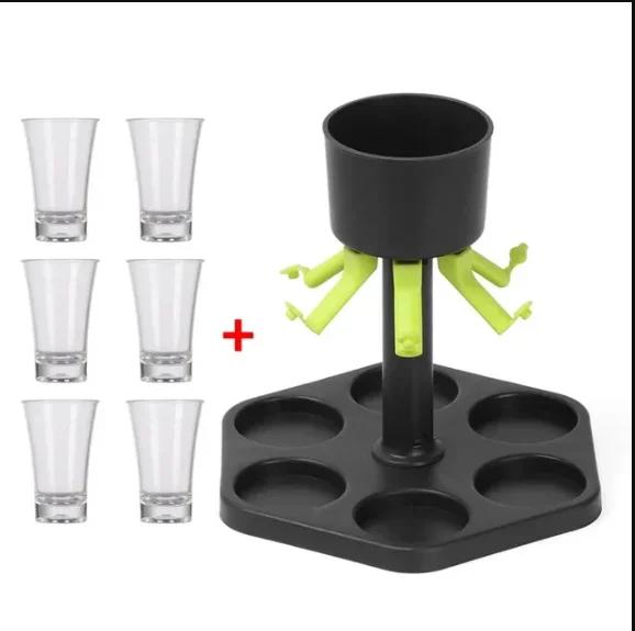 Dispensador de Vidro para Vinho, Uísque e Cerveja com 6 Copos para Festas e Acessórios de Bar
