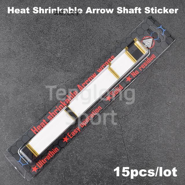 15 pçs seta envolve adesivo termo retrátil eixo de carbono envolve adesivo, adequado para 4.2mm Sp300-600 eixo de seta de carbono